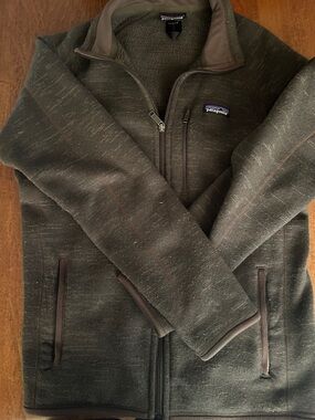 Patagonia Olive Brown Full-Zip Fleece Jacket